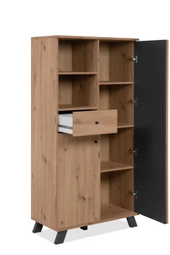 CREDENZA IN LAMINATO: CREDENZA MOD. MEDAN ARTISAN OAK E ANTRACITE