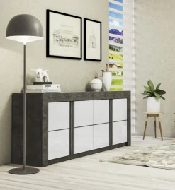 CREDENZA MOD.CAPRI OSSIDO E BIANCO LUCIDO: vendita online CREDENZA MOD.CAPRI OSSIDO E BIANCO LUCIDO in offerta