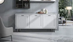 CREDENZA MOD. FOSTER CM 189X45 H.79 BIANCO FRASSINATO in vendita online