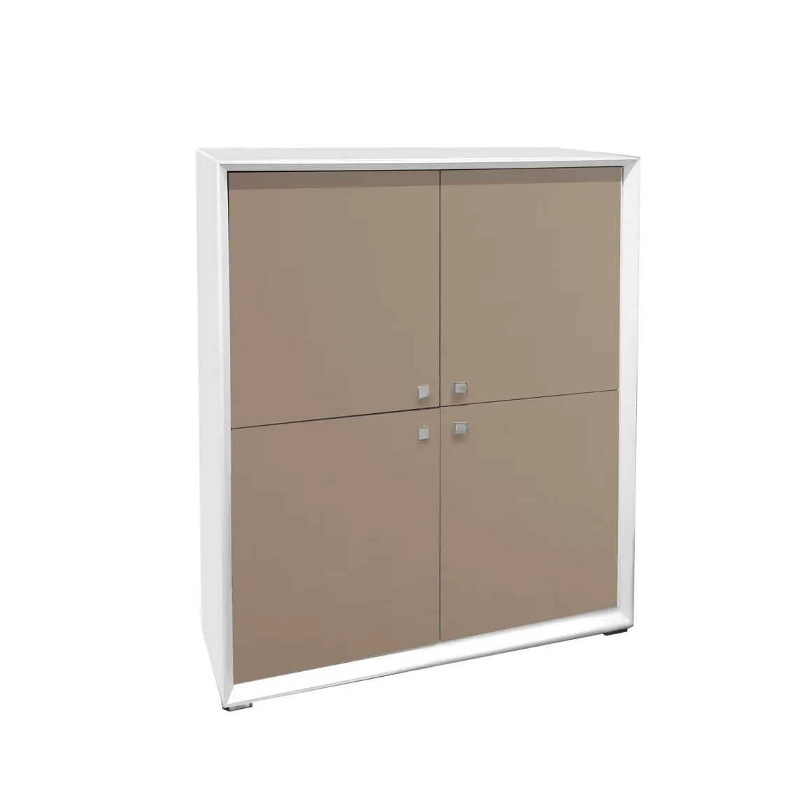 CREDENZA MOD. GIORNO PER GIORNO CM 105.6X45 H. 135.6 NUVOLA FRASSINO E FANGO LISCIO in vendita online