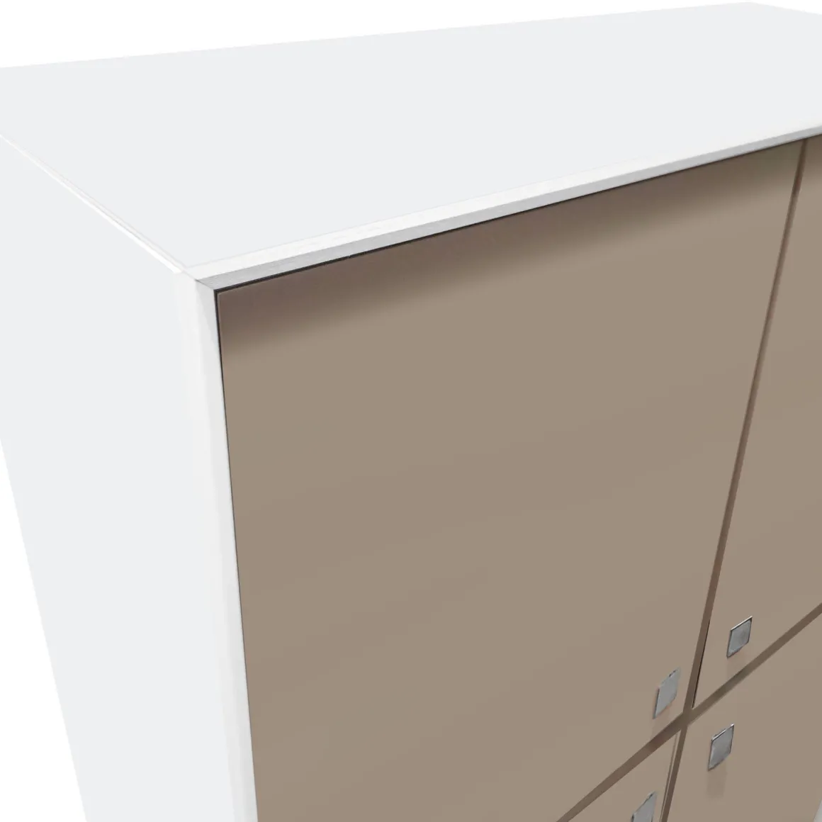 CREDENZA MOD. GIORNO PER GIORNO CM 105.6X45 H. 135.6 NUVOLA FRASSINO E FANGO LISCIO in vendita online