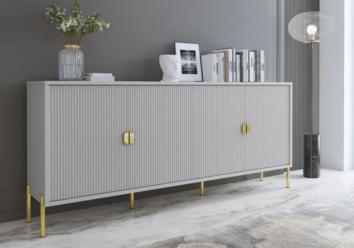 CREDENZA MOD.LOTUS CASHMERE EFFETTO CANNETTATO in vendita online
