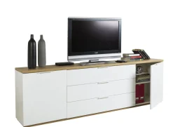 CREDENZA MOD. MUNDI BIANCO LUCIDO E ROVERE ARTISAN in vendita online