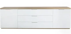 CREDENZA MOD. MUNDI BIANCO LUCIDO E ROVERE ARTISAN in vendita online