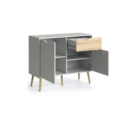 CREDENZA MOD. OSLO BIANCO OPACO E OAK: vendita online CREDENZA MOD. OSLO BIANCO OPACO E OAK in offerta