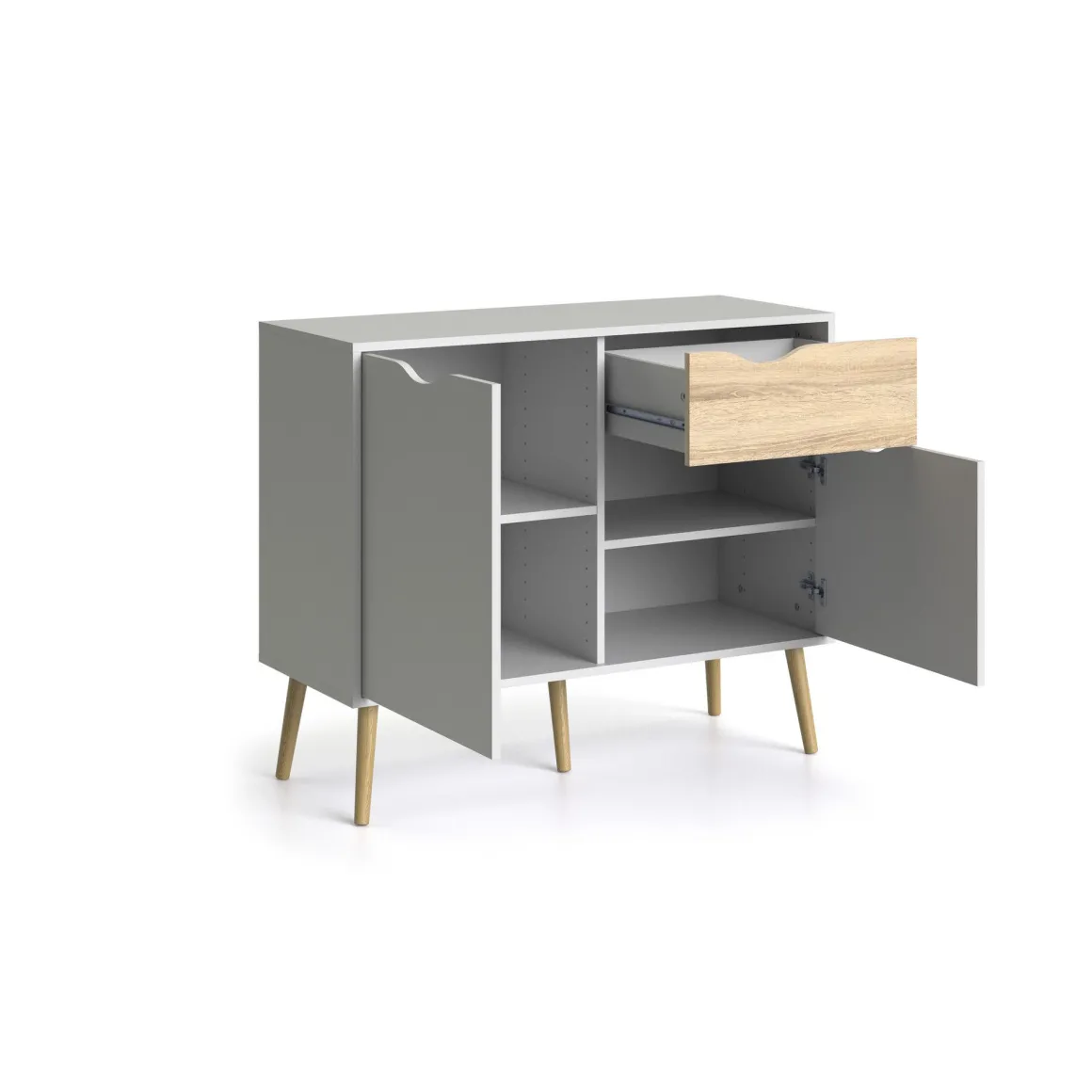 CREDENZA MOD. OSLO BIANCO OPACO E OAK: vendita online CREDENZA MOD. OSLO BIANCO OPACO E OAK in offerta