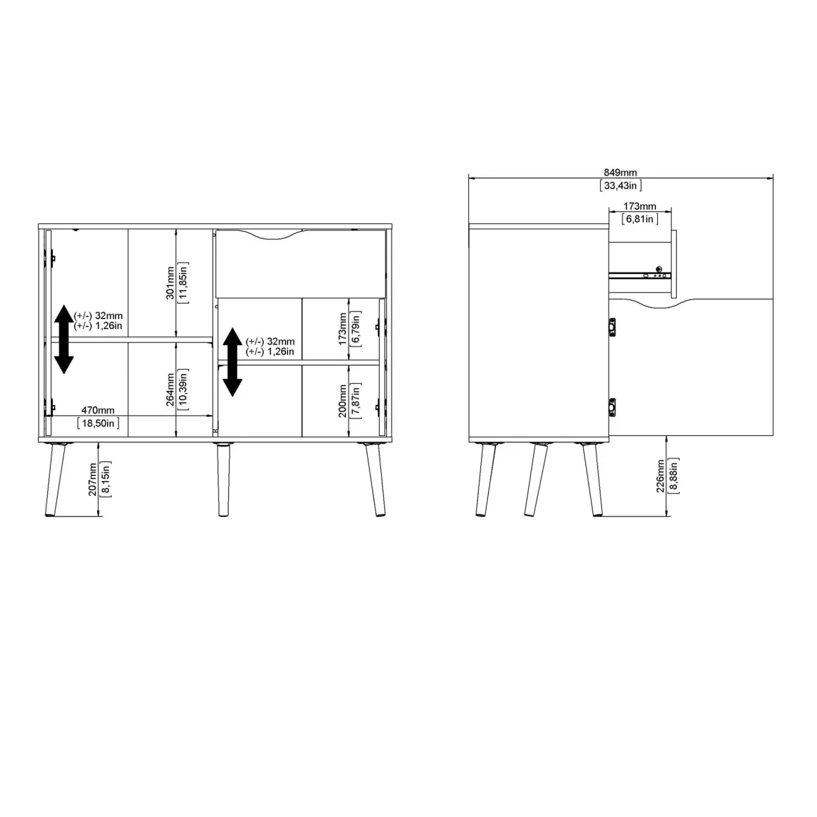 CREDENZA MOD. OSLO BIANCO OPACO E OAK: vendita online CREDENZA MOD. OSLO BIANCO OPACO E OAK in offerta