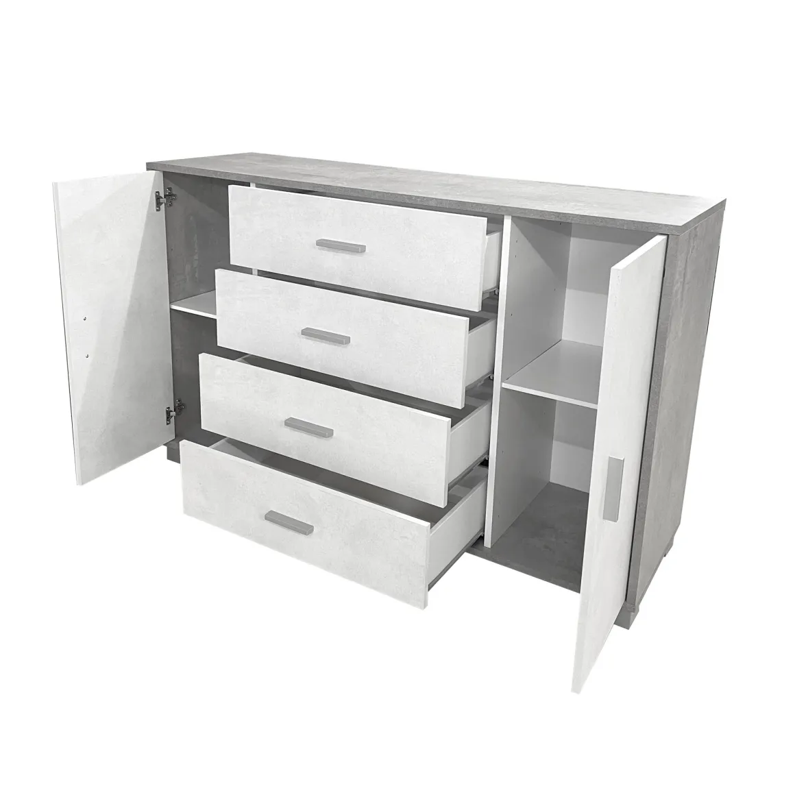 CREDENZA MOD. QUADRANTE CEMENTO E OSSIDO BIANCO : vendita online CREDENZA MOD. QUADRANTE CEMENTO E OSSIDO BIANCO in offerta