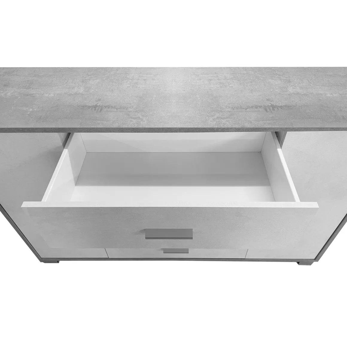 CREDENZA MOD. QUADRANTE CEMENTO E OSSIDO BIANCO : vendita online CREDENZA MOD. QUADRANTE CEMENTO E OSSIDO BIANCO in offerta