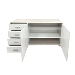 CREDENZA MOD. QUADRANTE IN LAMINATO OLMO E BIANCO: vendita online CREDENZA MOD. QUADRANTE IN LAMINATO OLMO E BIANCO in offerta