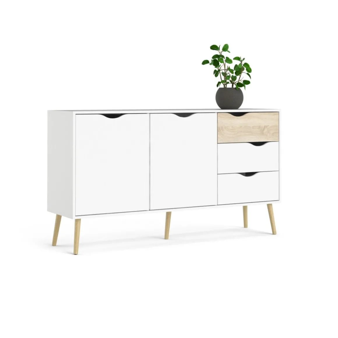 CREDENZA OSLO BIANCO OPACO E OAK: vendita online CREDENZA OSLO BIANCO OPACO E OAK in offerta