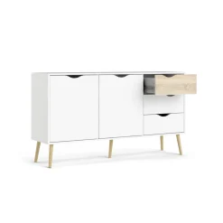 CREDENZA OSLO BIANCO OPACO E OAK: vendita online CREDENZA OSLO BIANCO OPACO E OAK in offerta