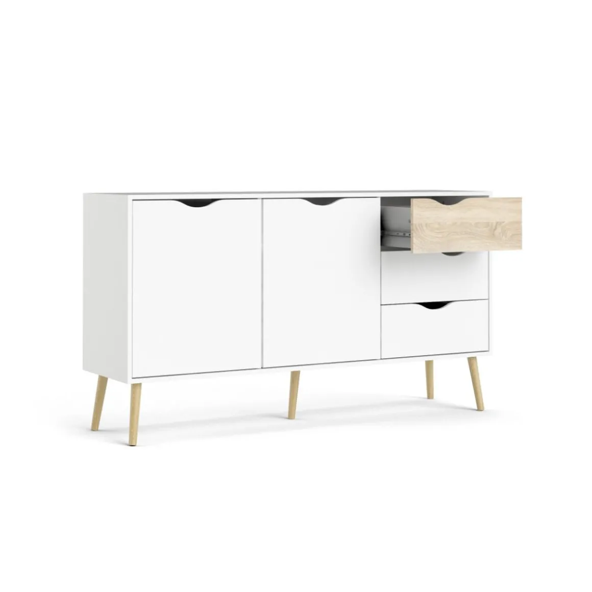 CREDENZA OSLO BIANCO OPACO E OAK: vendita online CREDENZA OSLO BIANCO OPACO E OAK in offerta