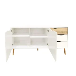 CREDENZA OSLO BIANCO OPACO E OAK: vendita online CREDENZA OSLO BIANCO OPACO E OAK in offerta