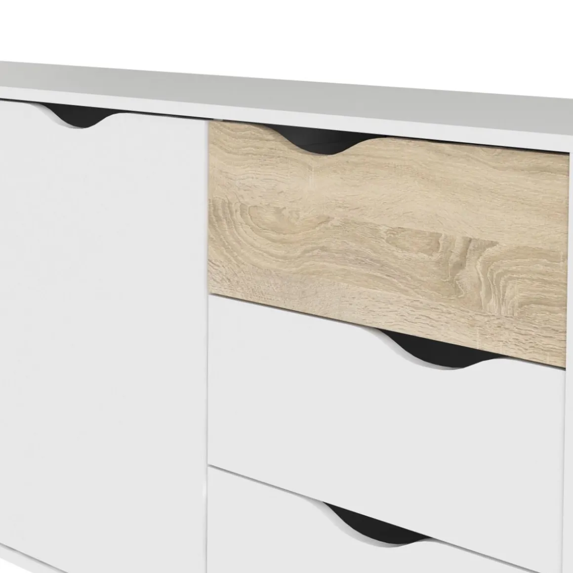CREDENZA OSLO BIANCO OPACO E OAK: vendita online CREDENZA OSLO BIANCO OPACO E OAK in offerta