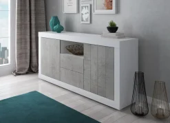 CREDENZA REVEN BIANCO FRASSINATO E CEMENTO: vendita online CREDENZA REVEN BIANCO FRASSINATO E CEMENTO in offerta