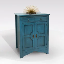 Credenza turchese: credenza alta 2 ante e 1 cassetto turchese