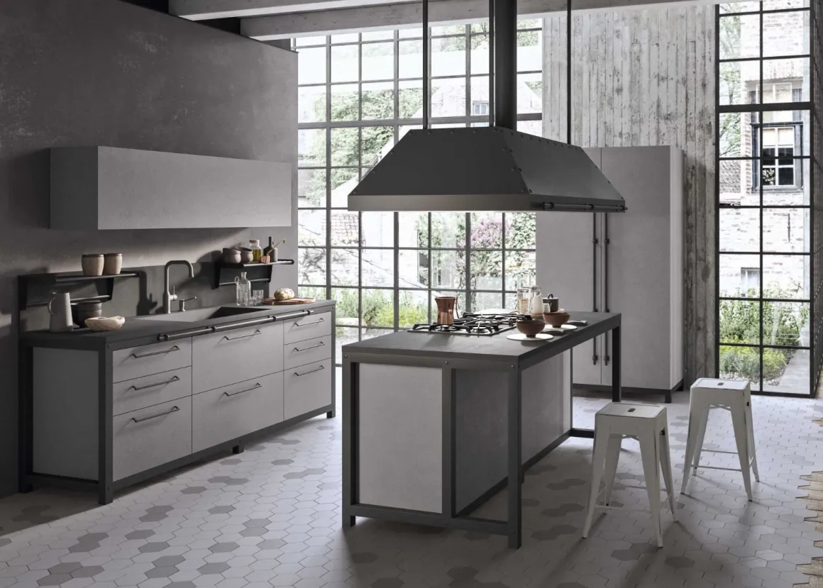 CUCINA COMPLETA GRIGIO/PANNA