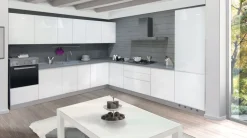 CUCINA COMPONIBILE MOD. FLO EVO LACCATO BIANCO LUCIDO