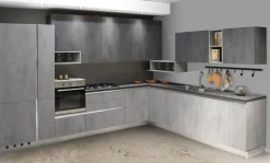 CUCINA COMPONIBILE PIETRA ARGENTO E PIETRA ANTRACITE