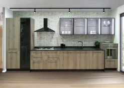 Cucina contemporanea quercia con led: modello sky