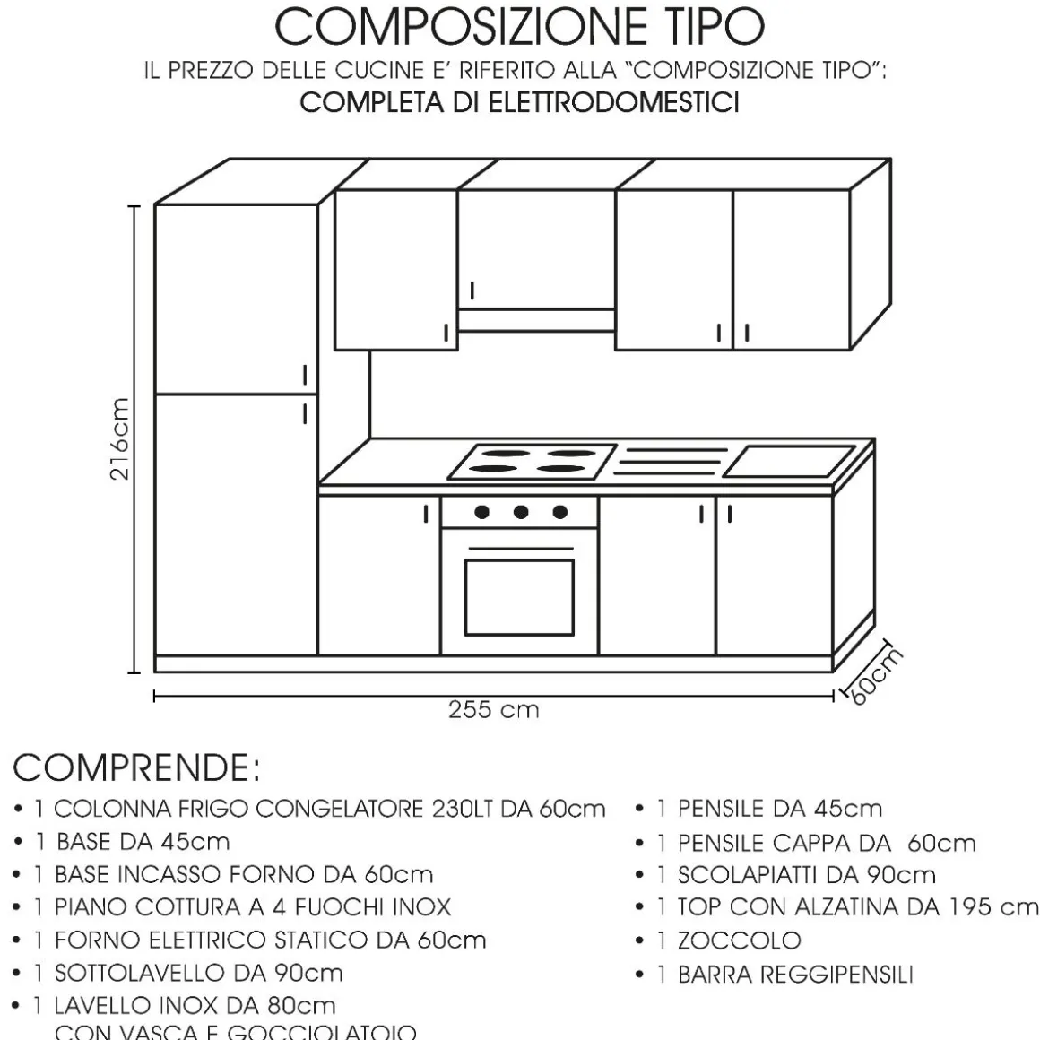 Cucina modello Sky cm390 quercia vecchia: vendita online Cucina modello Sky cm390 in offerta