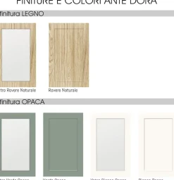 CUCINA MOD. DORA CM 363X60 H.216 VERDE OPACO E BIANCO OPACO PROMO ACQUARIO