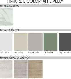 CUCINA MOD. KELLY CM 360X60 H.216 GRIGIO ANTRACITE E EFFETTO MARMO BIANCO PROMO CANCRO