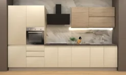CUCINA MOD. KELLY CM 360X60 H.216 GRIGIO SASSO E ROVERE CALDO PROMO ACQUARIO