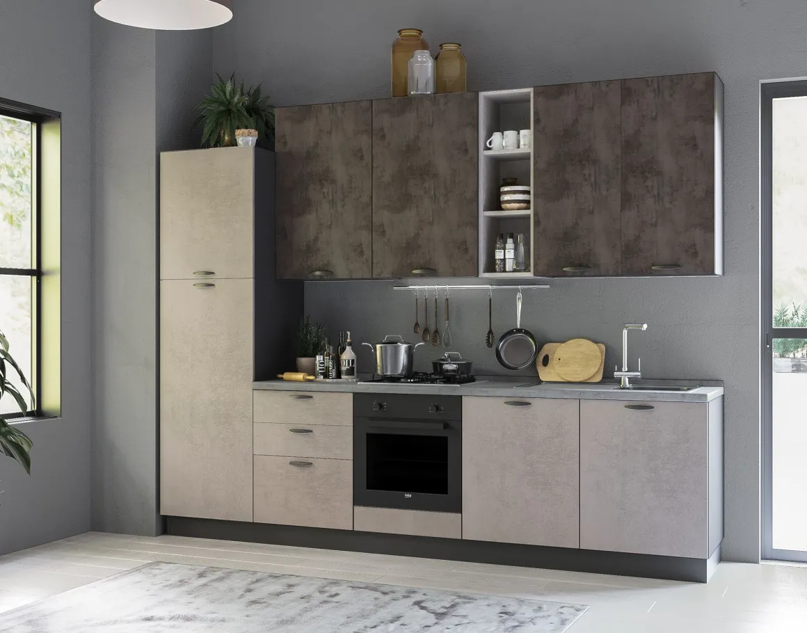 CUCINA MOD. MIRA COMP. SARA CM 300X60 H.240 VERSIONE SINISTRA