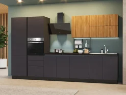CUCINA MOD. SANDY CM 363X60 H.216 ANTRACITE E NOCE NATURALE PROMO ACQUARIO