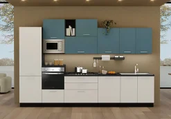 CUCINA MOD. SANDY CM 360X60 H.240 GHIACCIO POLVERE E BLU INDACO DUNE PROMO GEMELLI
