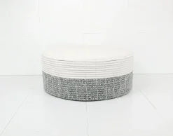 CUSCINO DA PAVIMENTO ROTONDO DIAM. 50 H.20CM BIANCO E GRIGIO: vendita online CUSCINO DA PAVIMENTO ROTONDO DIAM. 50 H.20CM BIANCO E GRIGIO in offerta