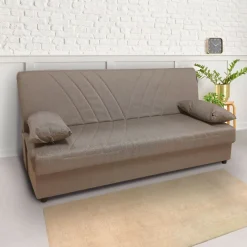 DIVANO LETTO FIJI CON CLIC CLAC IN TESSUTO BEIGE: vendita online DIVANO LETTO FIJI CON CLIC CLAC IN TESSUTO BEIGE in offerta