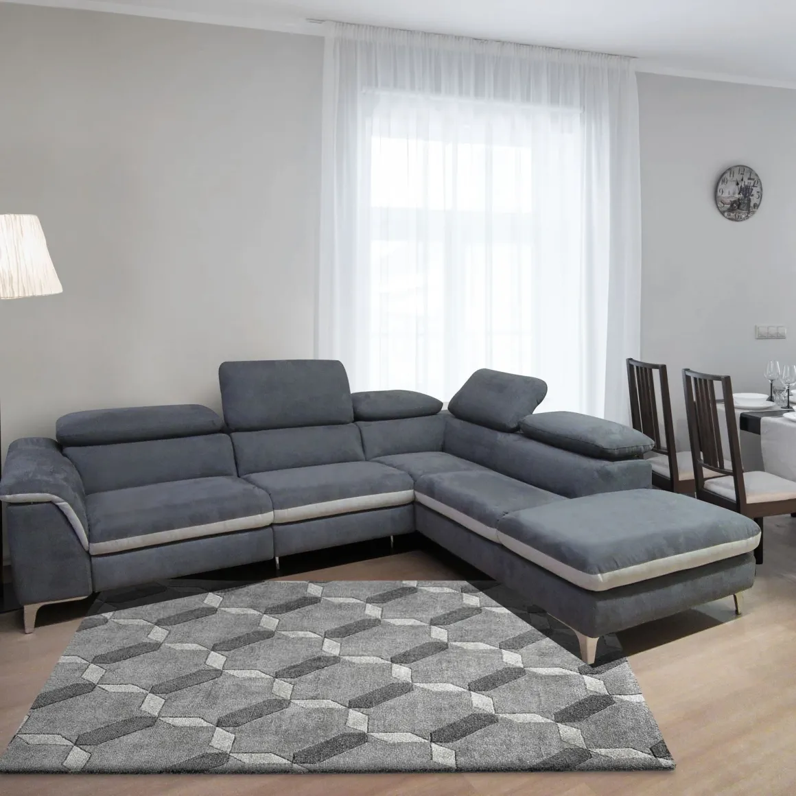 Divano Angolare con Penisola e Seduta Relax: Modello Star in Nabuk