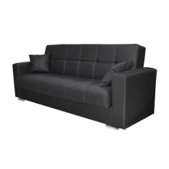 DIVANO LETTO ALBA CON APERTURA CLIC CLAC IN ECOPELLE NERA: vendita online DIVANO LETTO ALBA CON APERTURA CLIC CLAC IN ECOPELLE NERA in offerta