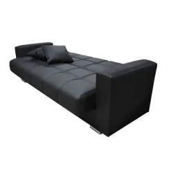 DIVANO LETTO ALBA CON APERTURA CLIC CLAC IN ECOPELLE NERA: vendita online DIVANO LETTO ALBA CON APERTURA CLIC CLAC IN ECOPELLE NERA in offerta