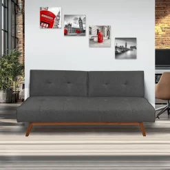 DIVANO LETTO KIKO CON APERTURA CLIC CLAC IN TESSUTO GRIGIO SCURO: vendita online DIVANO LETTO KIKO CON APERTURA CLIC CLAC IN TESSUTO GRIGIO SCURO in offerta