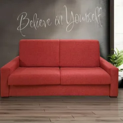 DIVANO LETTO MAXI CITY CM 215 CON RETE ELETTROSALDATA IN TESSUTO CILIEGIA: vendita online DIVANO LETTO MAXI CITY CM 215 CON RETE ELETTROSALDATA IN TESSUTO CILIEGIA in offerta