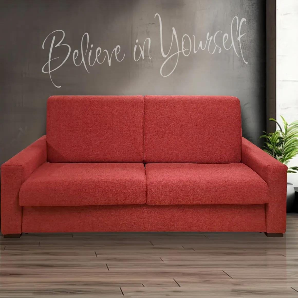 DIVANO LETTO MAXI CITY CM 215 CON RETE ELETTROSALDATA IN TESSUTO CILIEGIA: vendita online DIVANO LETTO MAXI CITY CM 215 CON RETE ELETTROSALDATA IN TESSUTO CILIEGIA in offerta
