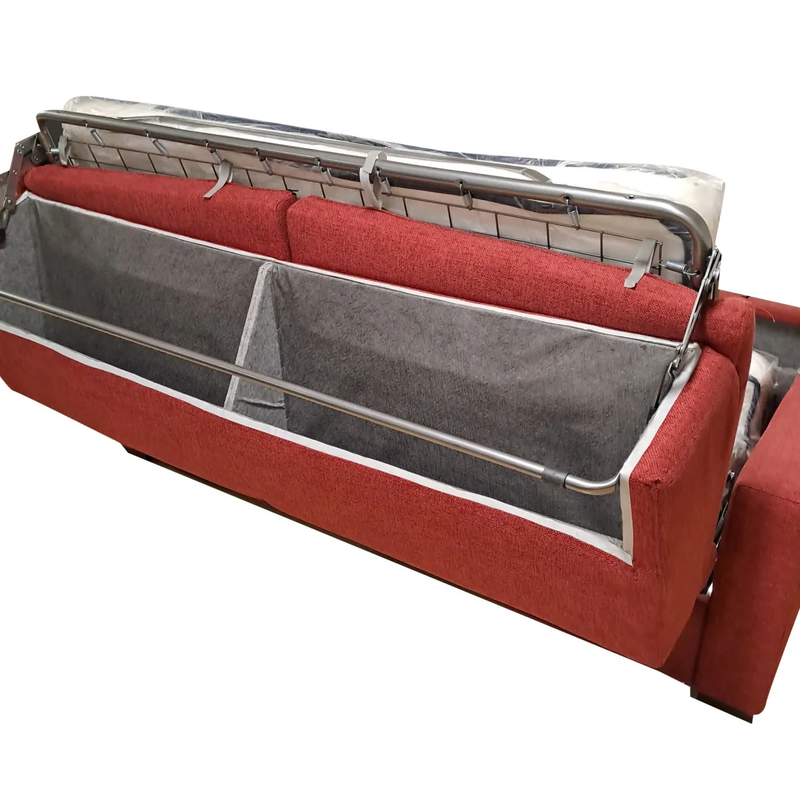 DIVANO LETTO MAXI CITY CM 215 CON RETE ELETTROSALDATA IN TESSUTO CILIEGIA: vendita online DIVANO LETTO MAXI CITY CM 215 CON RETE ELETTROSALDATA IN TESSUTO CILIEGIA in offerta
