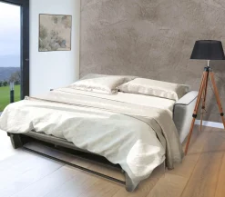 DIVANO LETTO PERLA CM 195 CON RETE ELETTROSALDATA IN TESSUTO GRIGIO CHIARO : vendita online DIVANO LETTO PERLA CM 195 CON RETE ELETTROSALDATA IN TESSUTO GRIGIO CHIARO in offerta