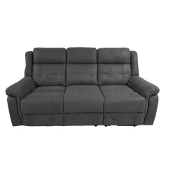 DIVANO 3 POSTI CON RELAX MANUALE IN TESSUTO GRIGIO: vendita online DIVANO 3 POSTI CON RELAX MANUALE IN TESSUTO GRIGIO in offerta