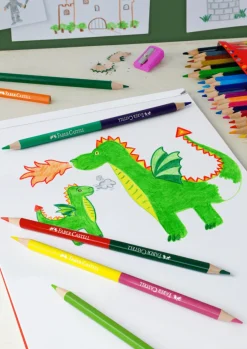 FABER CASTELL - ASTUCCIO 24 + 3 MATITE BICOLORE + TEMPERINO : vendita online FABER CASTELL - ASTUCCIO 24 + 3 MATITE BICOLORE + TEMPERINO in offerta