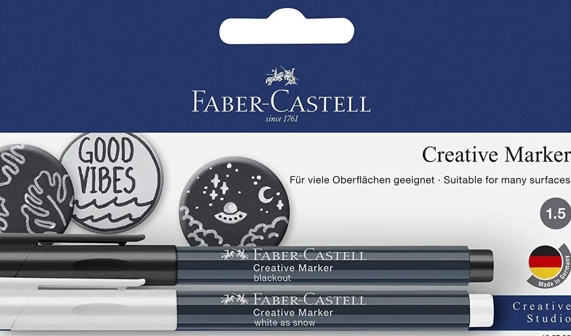 FABER CASTELL - PENNARELLO CREATIVO BIANCO/NERO : vendita online FABER CASTELL - PENNARELLO CREATIVO BIANCO/NERO in offerta