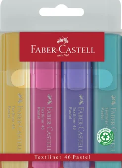 FABER CASTELL - SET 4 EVIDENZIATORI TEXTLINER 46 PASTEL: vendita online FABER CASTELL - SET 4 EVIDENZIATORI TEXTLINER 46 PASTEL in offerta