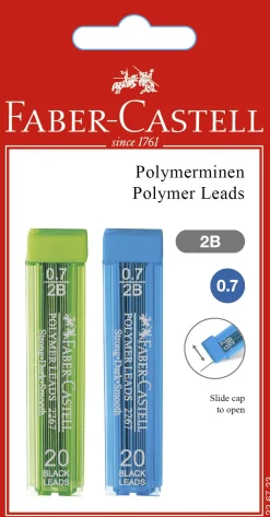 FABER CASTELL - SET 2 MINE POLYMER 0.7MM 2B: vendita online FABER CASTELL - SET 2 MINE POLYMER 0.7MM 2B in offerta
