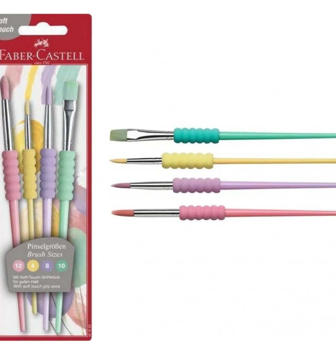 FABER CASTELL - SET 4 PENNELLI SOFT TOUCH COLORI PASTELLO: vendita online FABER CASTELL - SET 4 PENNELLI SOFT TOUCH COLORI PASTELLO in offerta