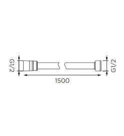 FLESSIBILE DOCCIA CM 150 IN OTTONE CROMO