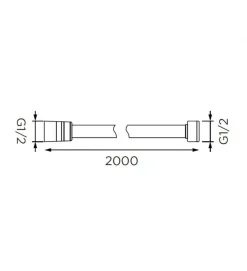 FLESSIBILE DOCCIA CONICO CM 200 IN OTTONE CROMATO
